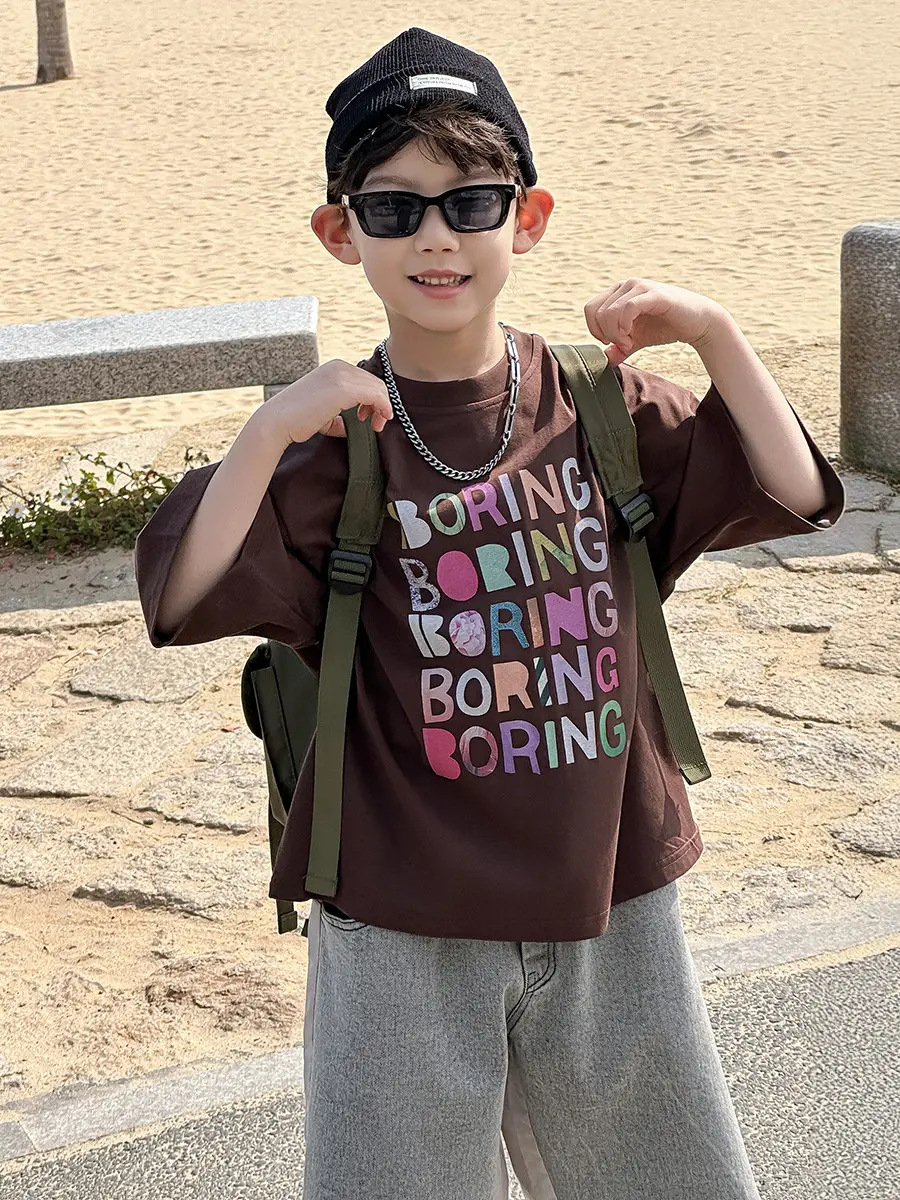 Boys K-Style 2025 Summer T-Shirt Denim Pants Set — feature 4