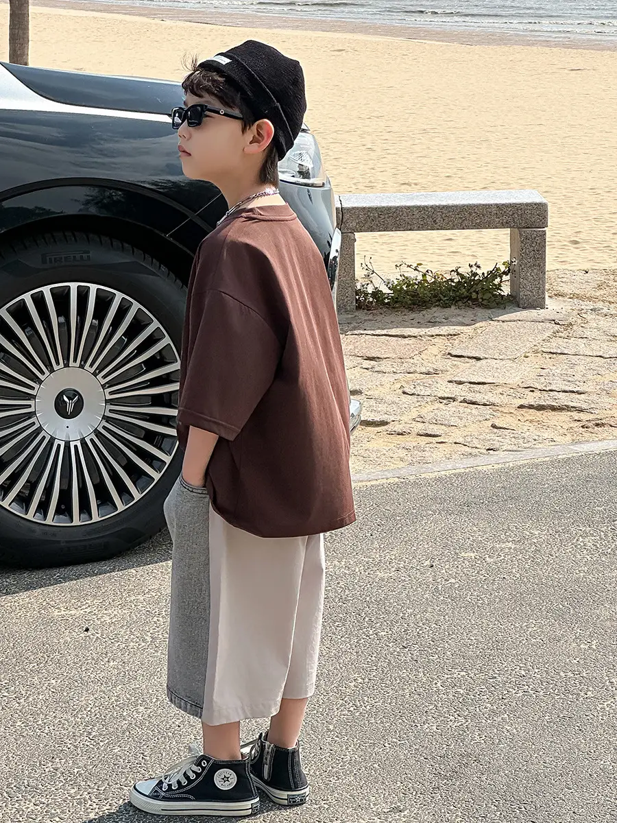 Boys K-Style 2025 Summer T-Shirt Denim Pants Set — feature 6