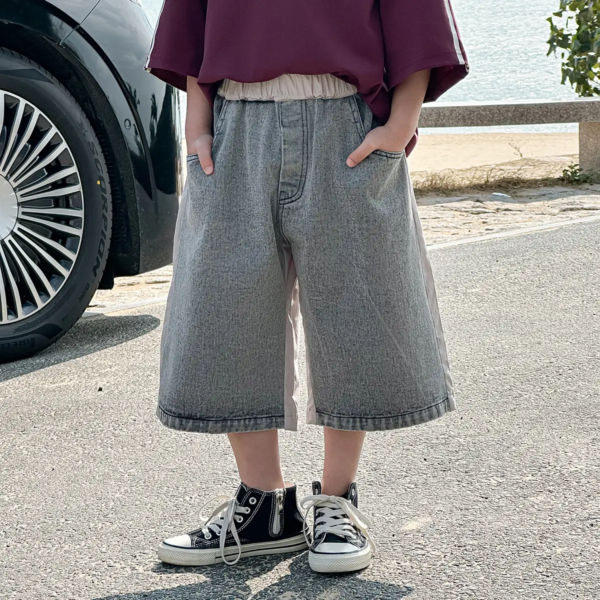 Boys K-Style 2025 Summer T-Shirt Denim Pants Set - Image 2
