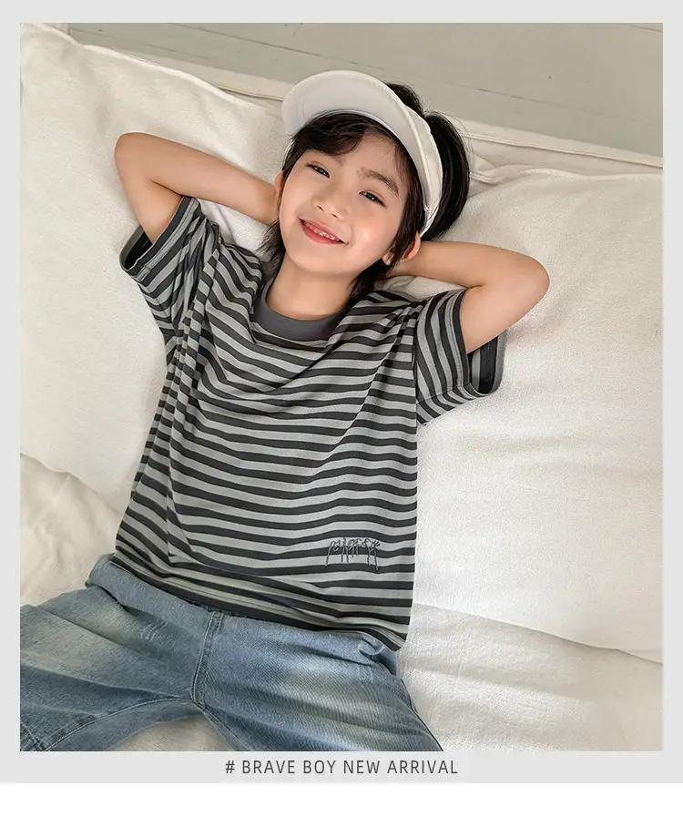 Haima Boys Striped T-Shirt Summer Wear — feature 2