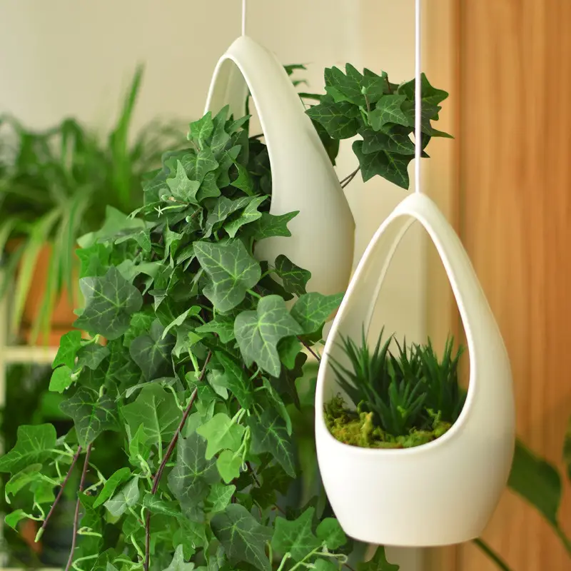 Cross-border Gardening Creative Flower Pot Hanging Basket Plant Hanging Flower Basket Indoor and Outdoor Balcony Linen Cotton Rope Net Bag Handmade Wholesale