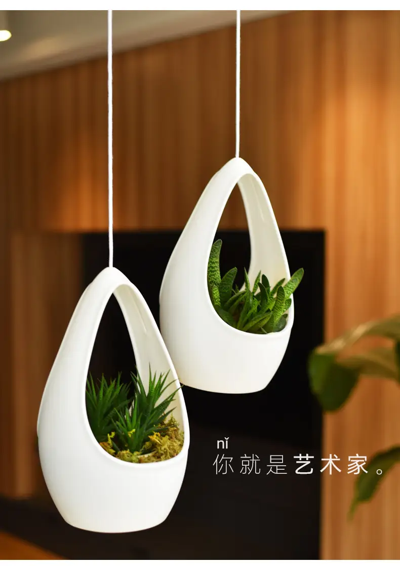 Cross-border Gardening Creative Flower Pot Hanging Basket Plant Hanging Flower Basket Indoor and Outdoor Balcony Linen Cotton Rope Net Bag Handmade Wholesale — feature 7