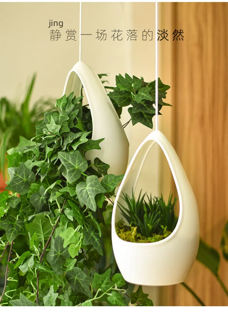 Cross-border Gardening Creative Flower Pot Hanging Basket Plant Hanging Flower Basket Indoor and Outdoor Balcony Linen Cotton Rope Net Bag Handmade Wholesale — feature 8