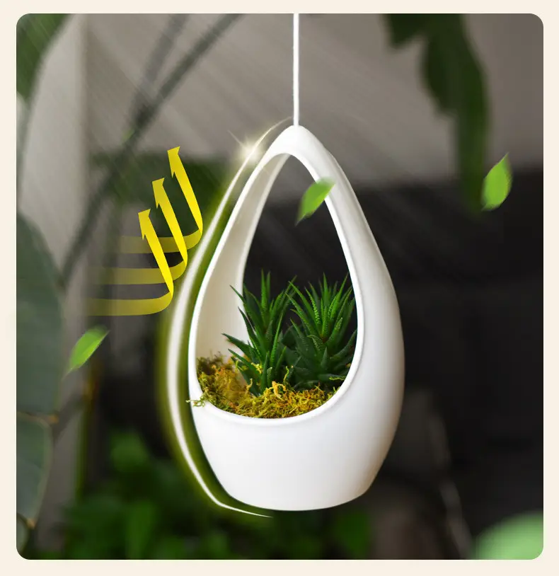 Cross-border Gardening Creative Flower Pot Hanging Basket Plant Hanging Flower Basket Indoor and Outdoor Balcony Linen Cotton Rope Net Bag Handmade Wholesale — feature 9