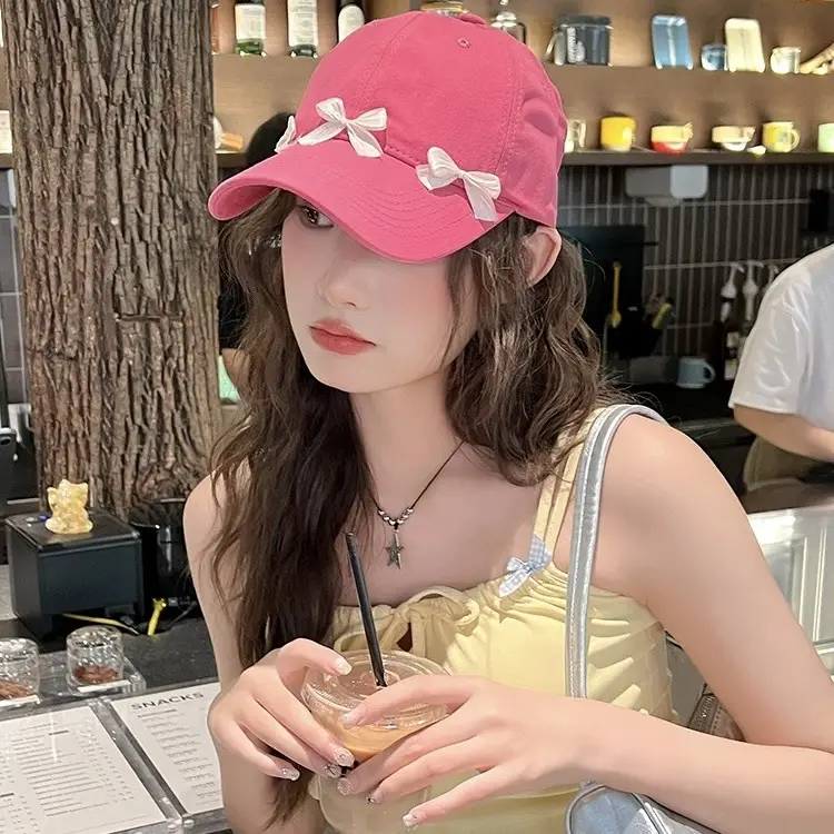 Women's Korean Bow Baseball Cap Sunscreen Wide Brim - Image 4