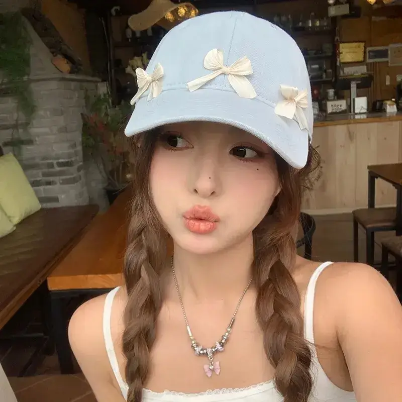 Women's Korean Bow Baseball Cap Sunscreen Wide Brim - Image 5