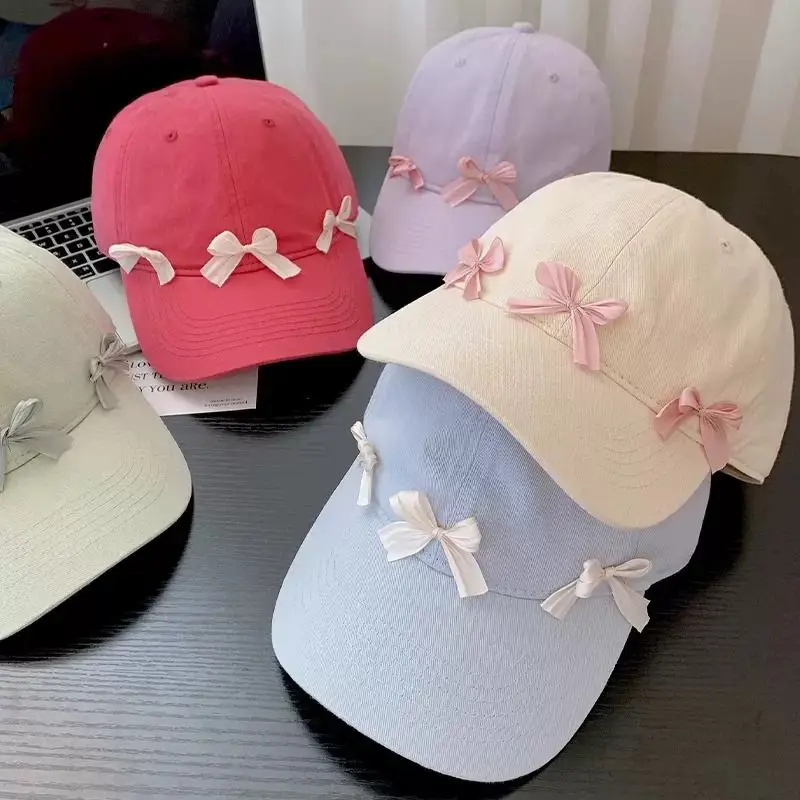 Women's Korean Bow Baseball Cap Sunscreen Wide Brim - Image 6