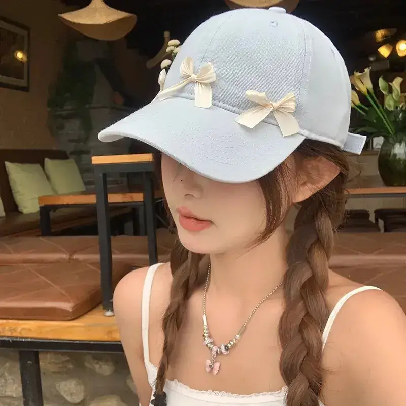 Women's Korean Bow Baseball Cap Sunscreen Wide Brim - Image 2
