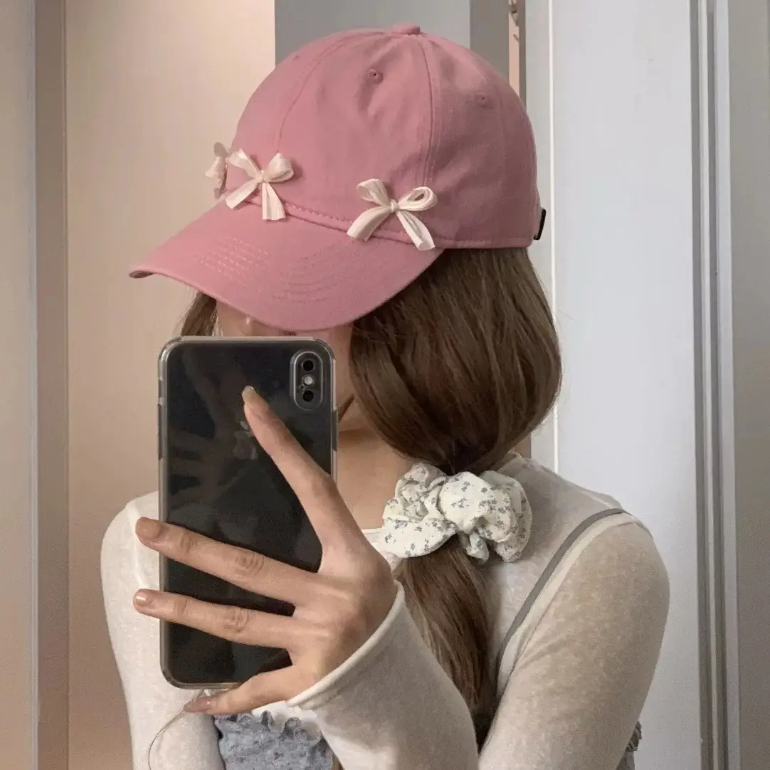 Women's Korean Bow Baseball Cap Sunscreen Wide Brim - Image 3