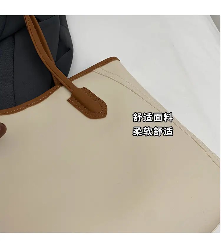 Women's Cream Leather Shoulder Bag with Keychain — feature 4
