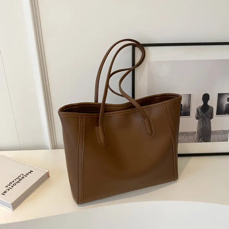 Women's Cream Leather Shoulder Bag with Keychain