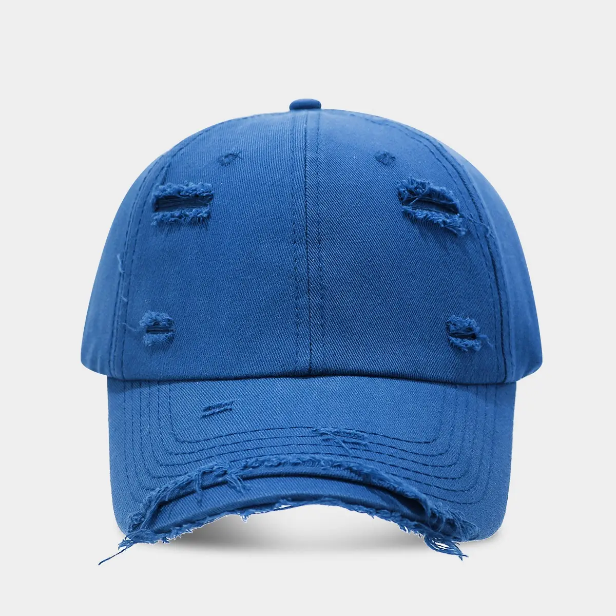Men Women Distressed Cotton Baseball Cap Red