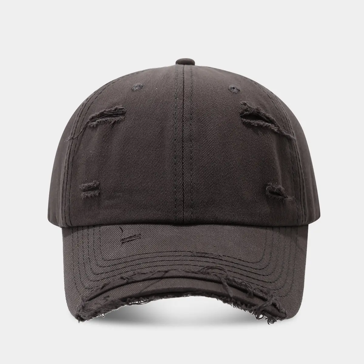 Men Women Distressed Cotton Baseball Cap Red