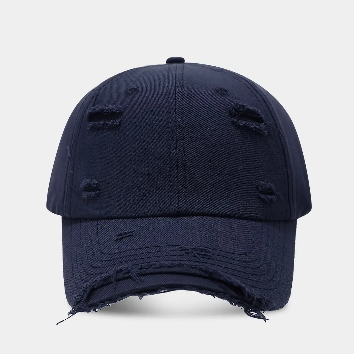 Men Women Distressed Cotton Baseball Cap Red