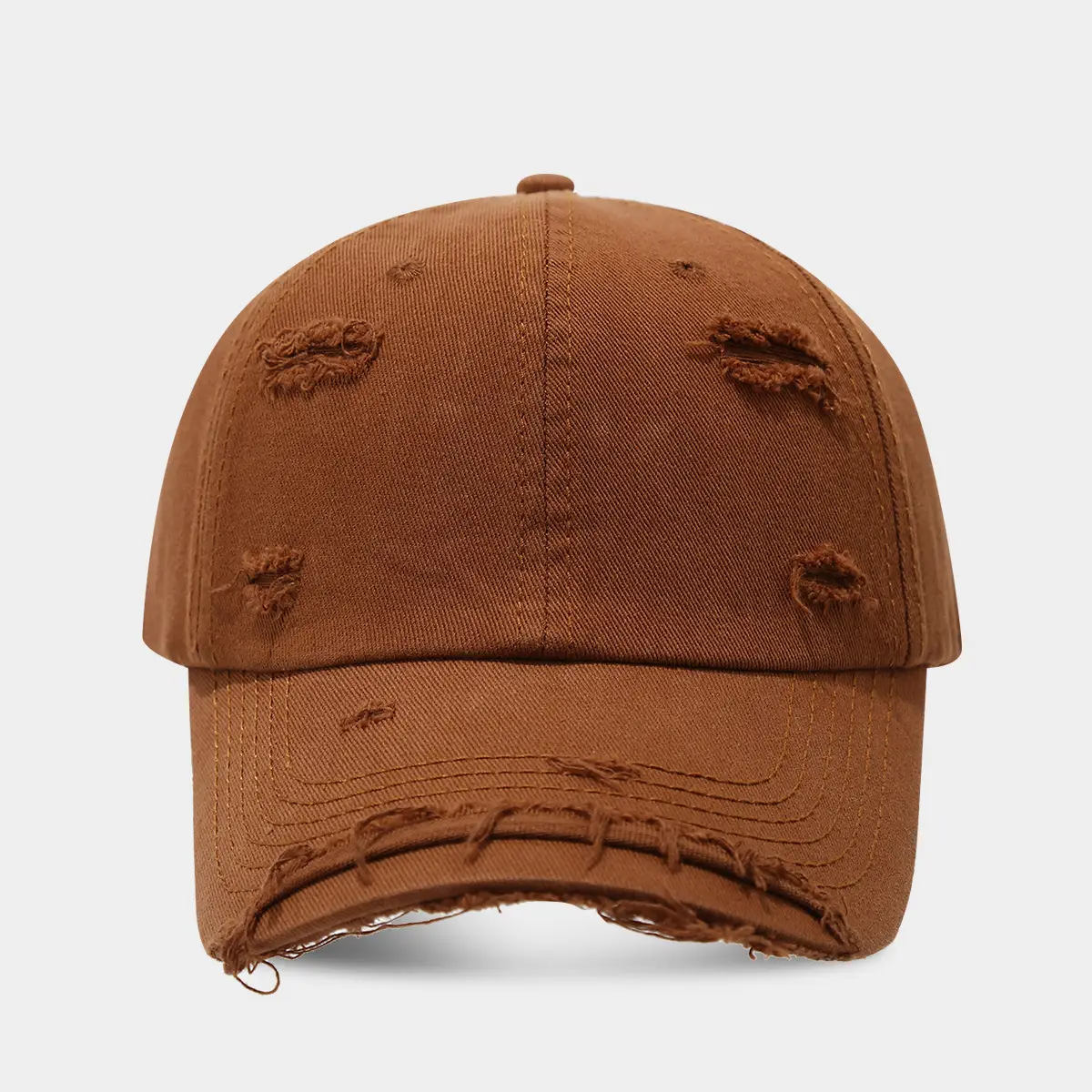 Men Women Distressed Cotton Baseball Cap Red
