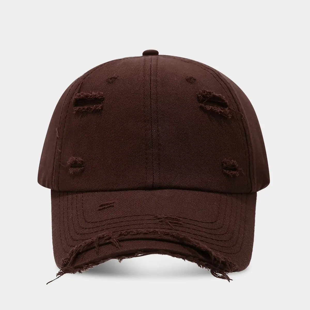 Men Women Distressed Cotton Baseball Cap Red