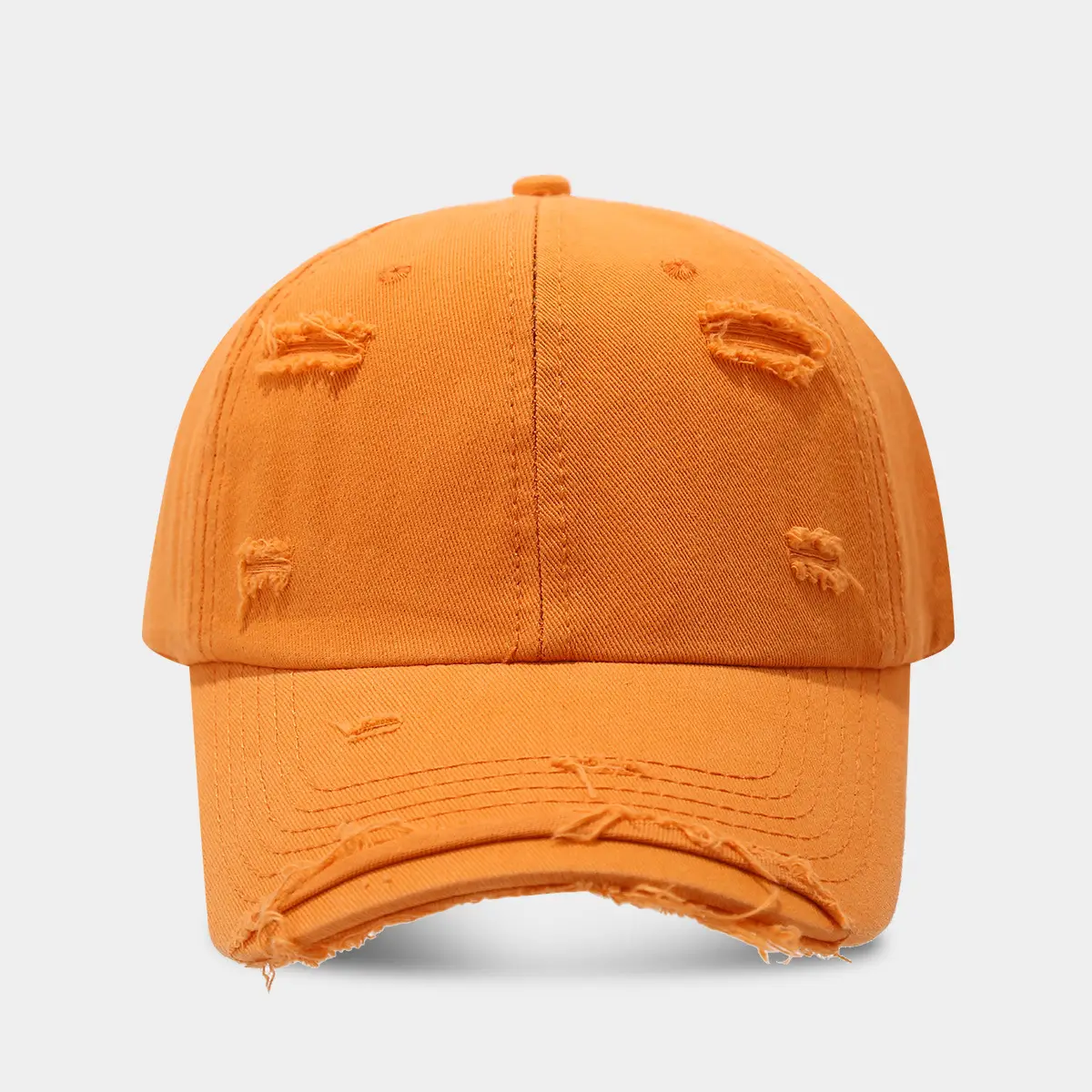 Men Women Distressed Cotton Baseball Cap Red