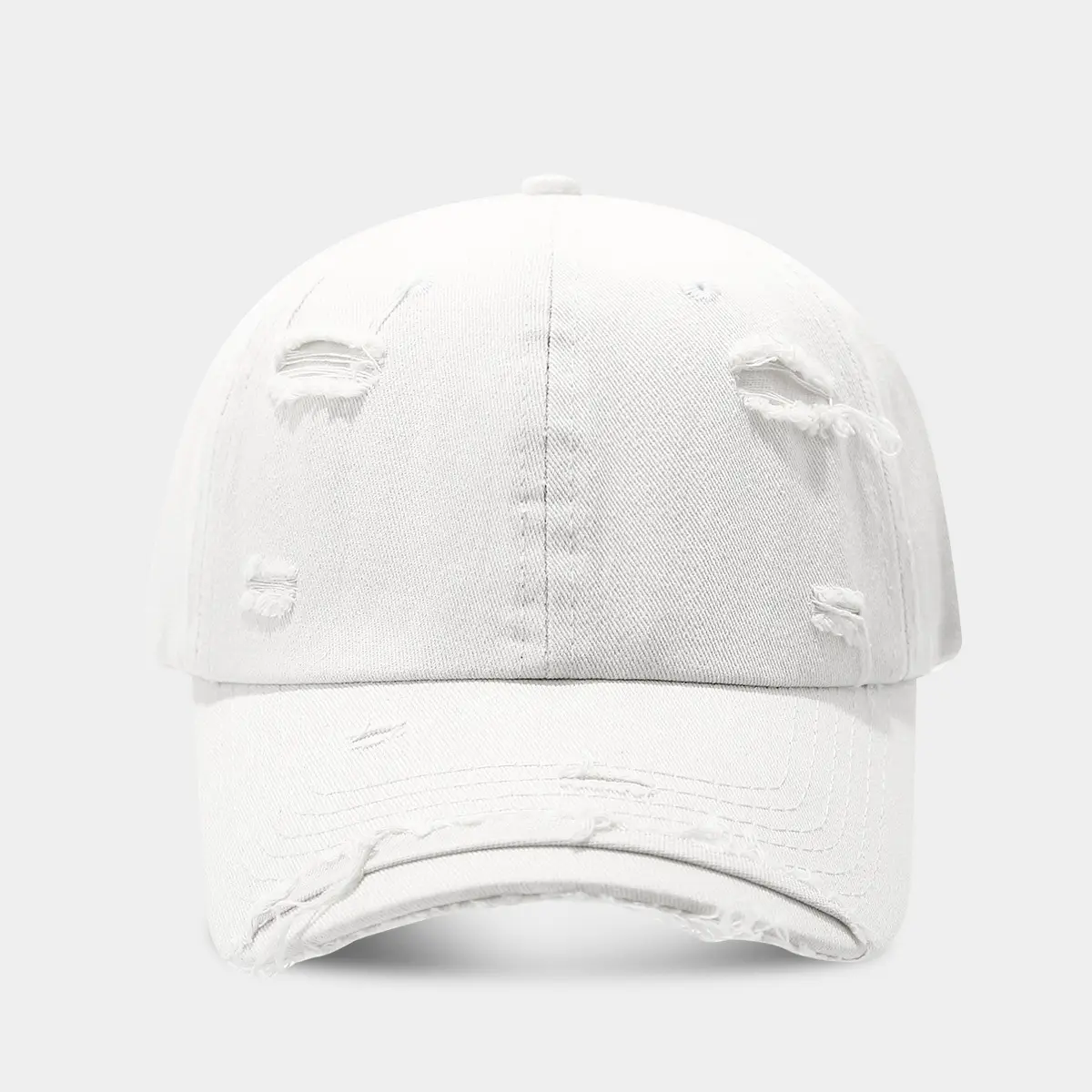 Men Women Distressed Cotton Baseball Cap Red