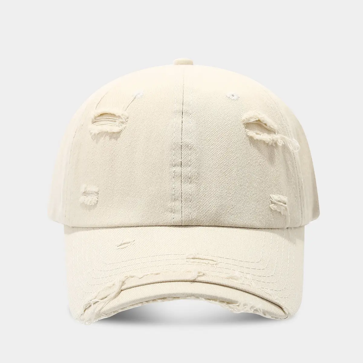 Men Women Distressed Cotton Baseball Cap Red