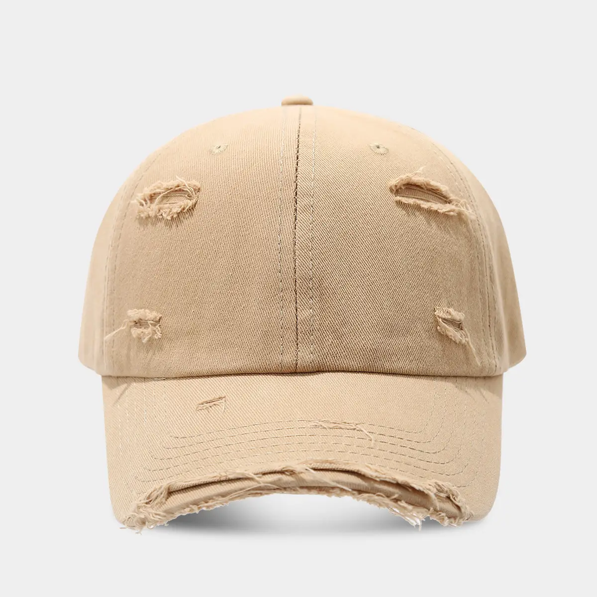 Men Women Distressed Cotton Baseball Cap Red