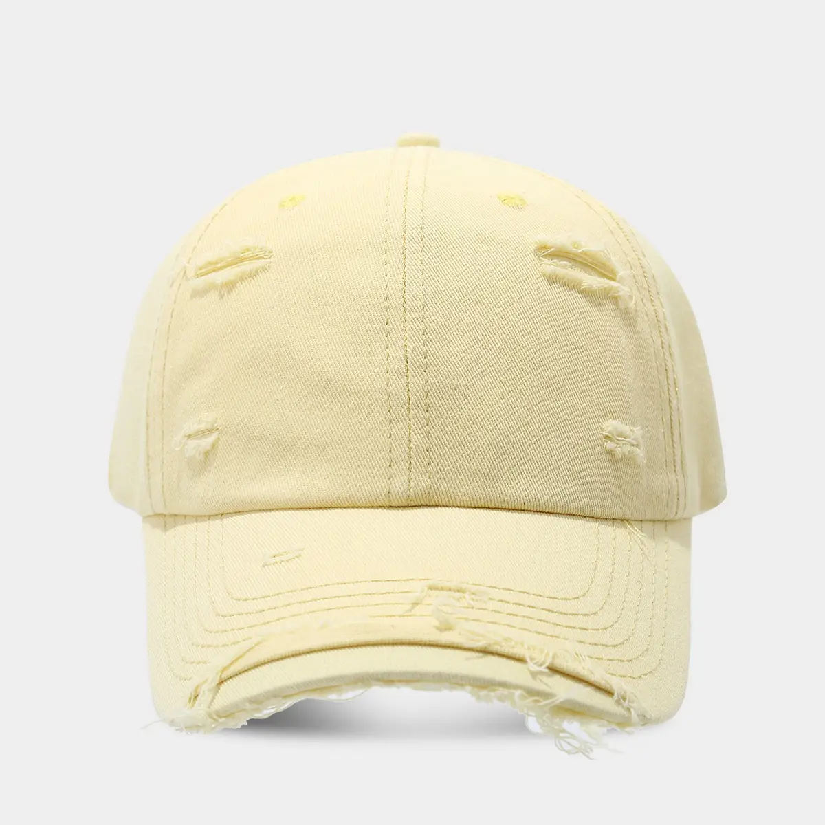 Men Women Distressed Cotton Baseball Cap Red