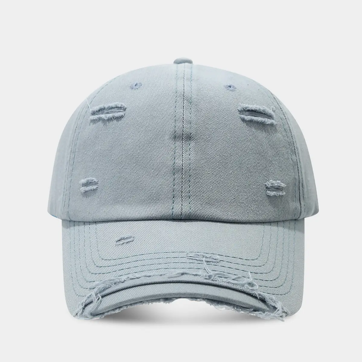 Men Women Distressed Cotton Baseball Cap Red