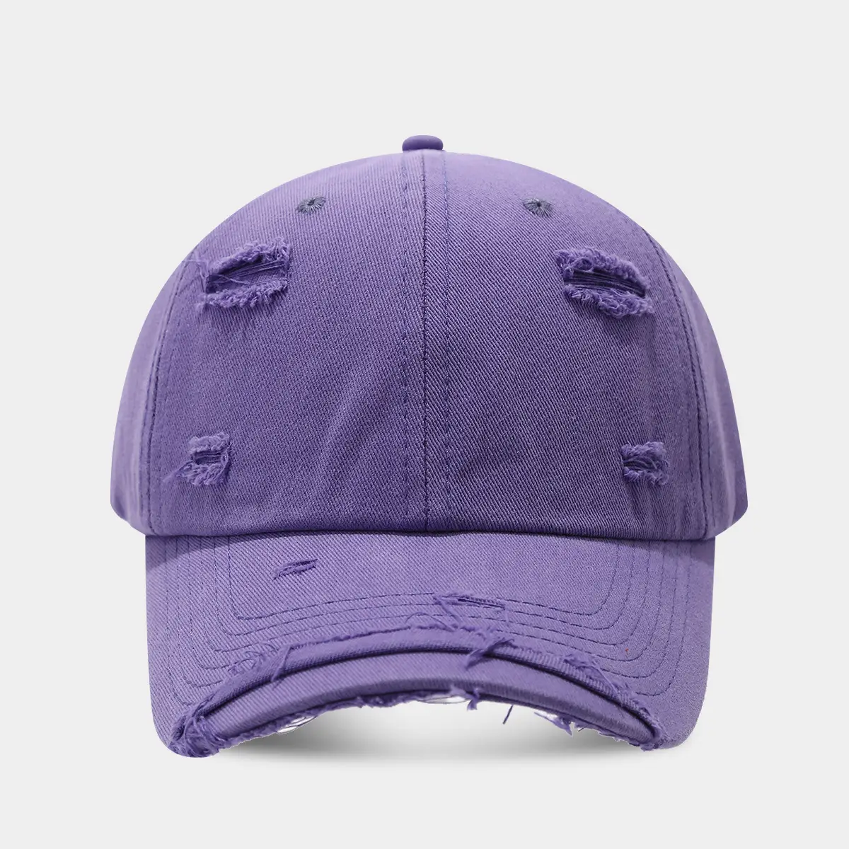 Men Women Distressed Cotton Baseball Cap Red