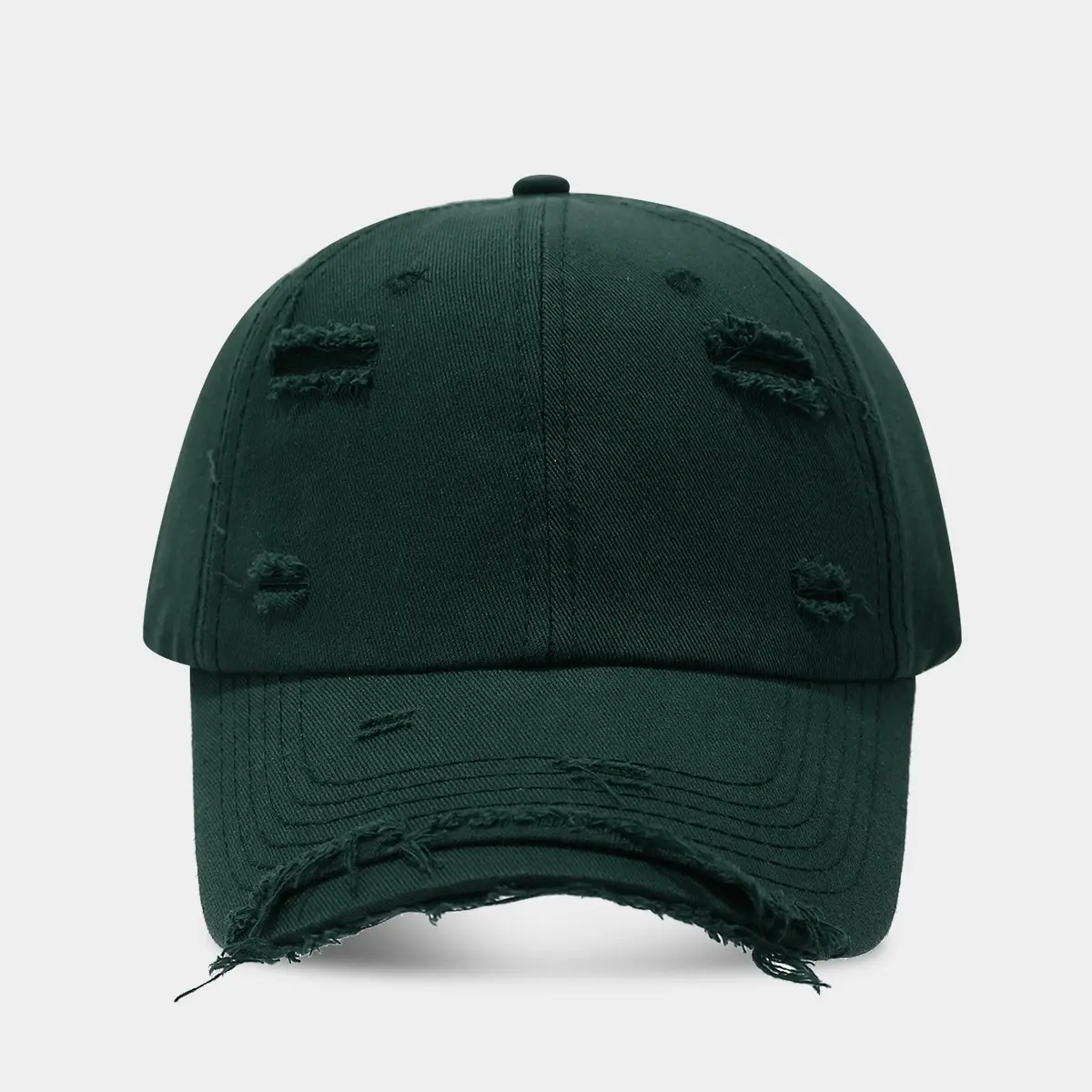 Men Women Distressed Cotton Baseball Cap Red