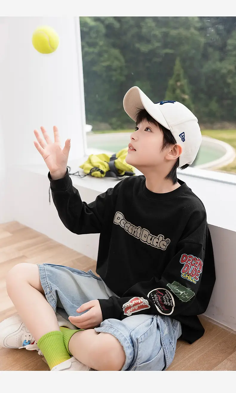 2025 Kids Long Sleeve T-Shirt Panda Round Coat Cotton Wholesale — feature 25