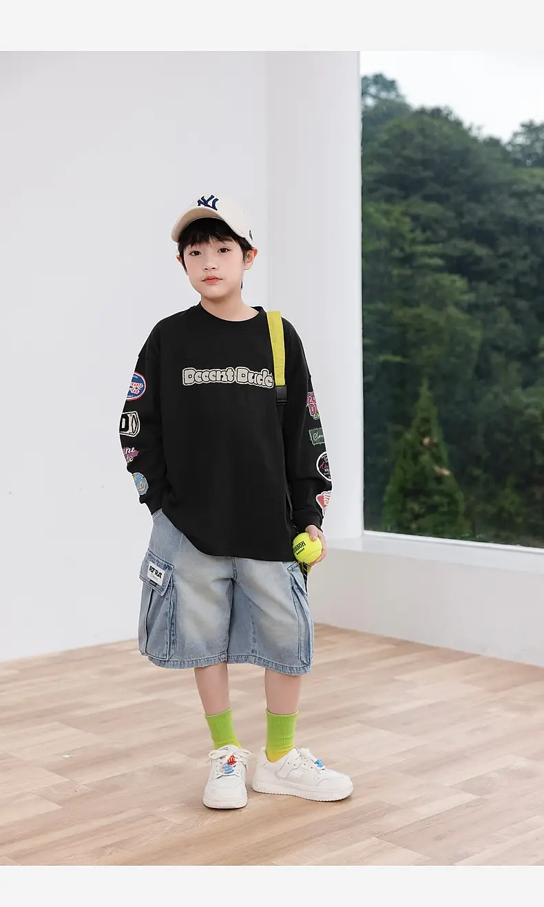 2025 Kids Long Sleeve T-Shirt Panda Round Coat Cotton Wholesale — feature 28