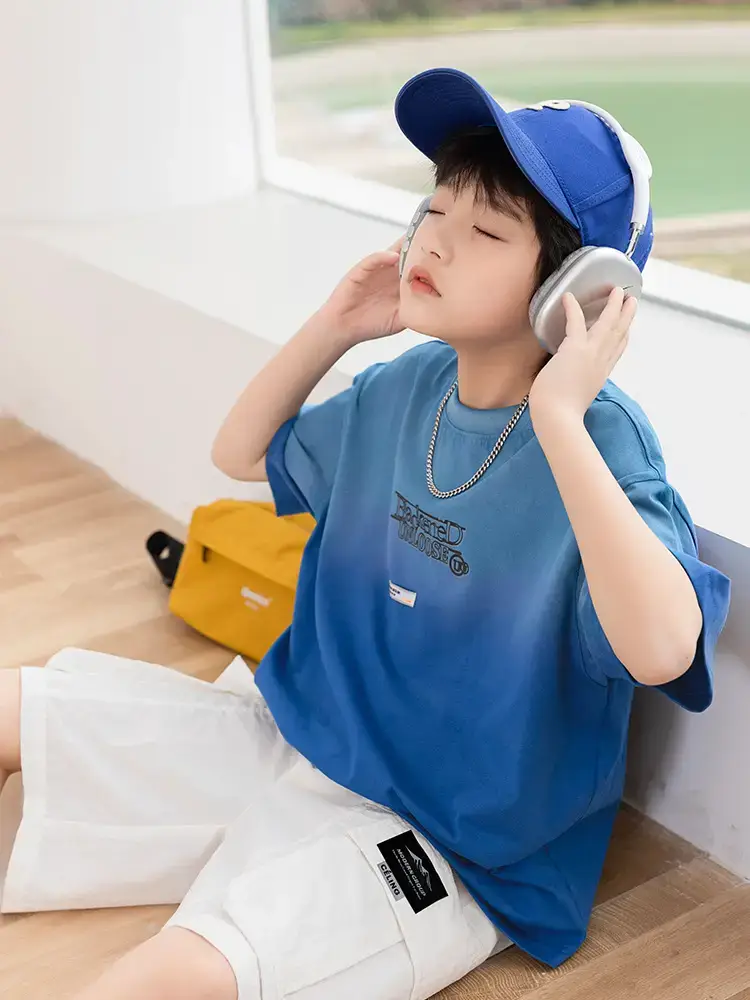 Pure Cotton Gradient Tie-Dye Boys T-Shirt 2025 - Image 2