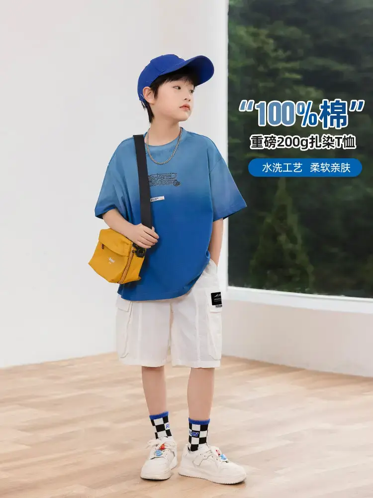Pure Cotton Gradient Tie-Dye Boys T-Shirt 2025 - Image 3