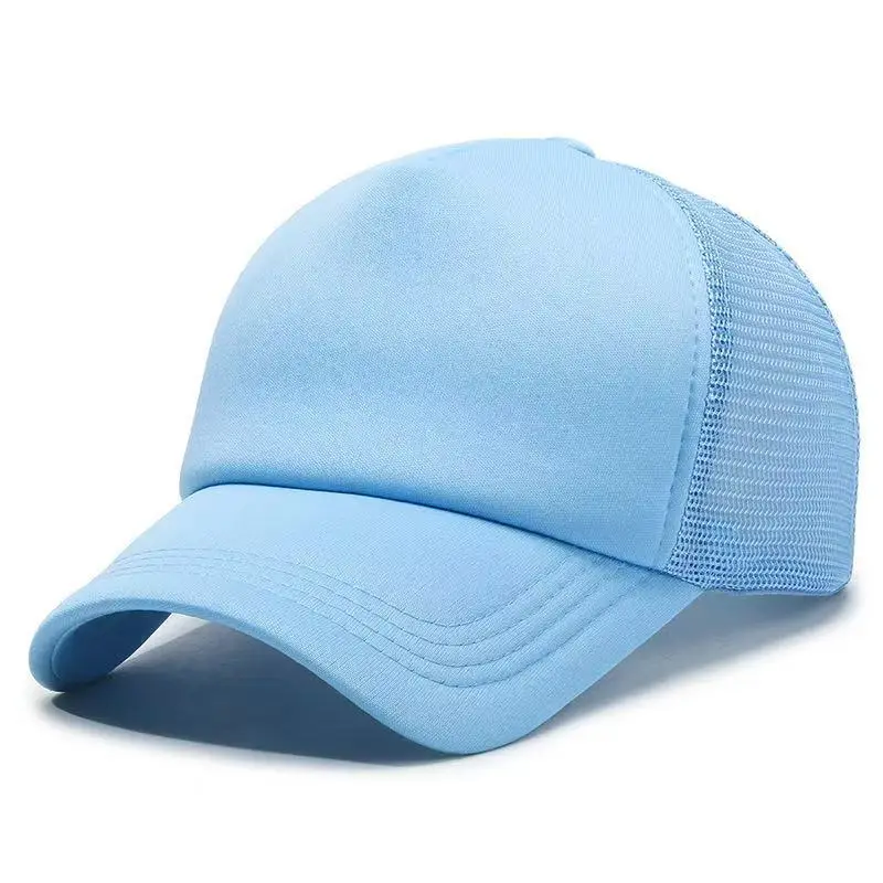 Light Blue Mesh Baseball Cap with Logo Embroidery - Image 10
