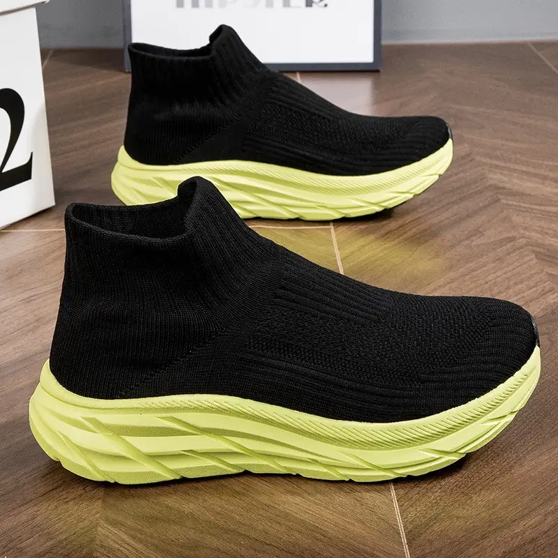 2025 Women's Black Slip-On Casual Shoes with Neon Sole - Image 6