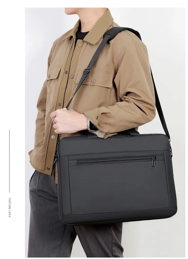 15.6 Inch Business Laptop Bag Men Shoulder Leather Film — feature 28