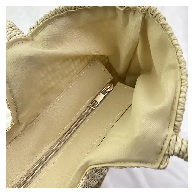 Summer Straw Woven Shoulder Bag with Tassel — feature 19