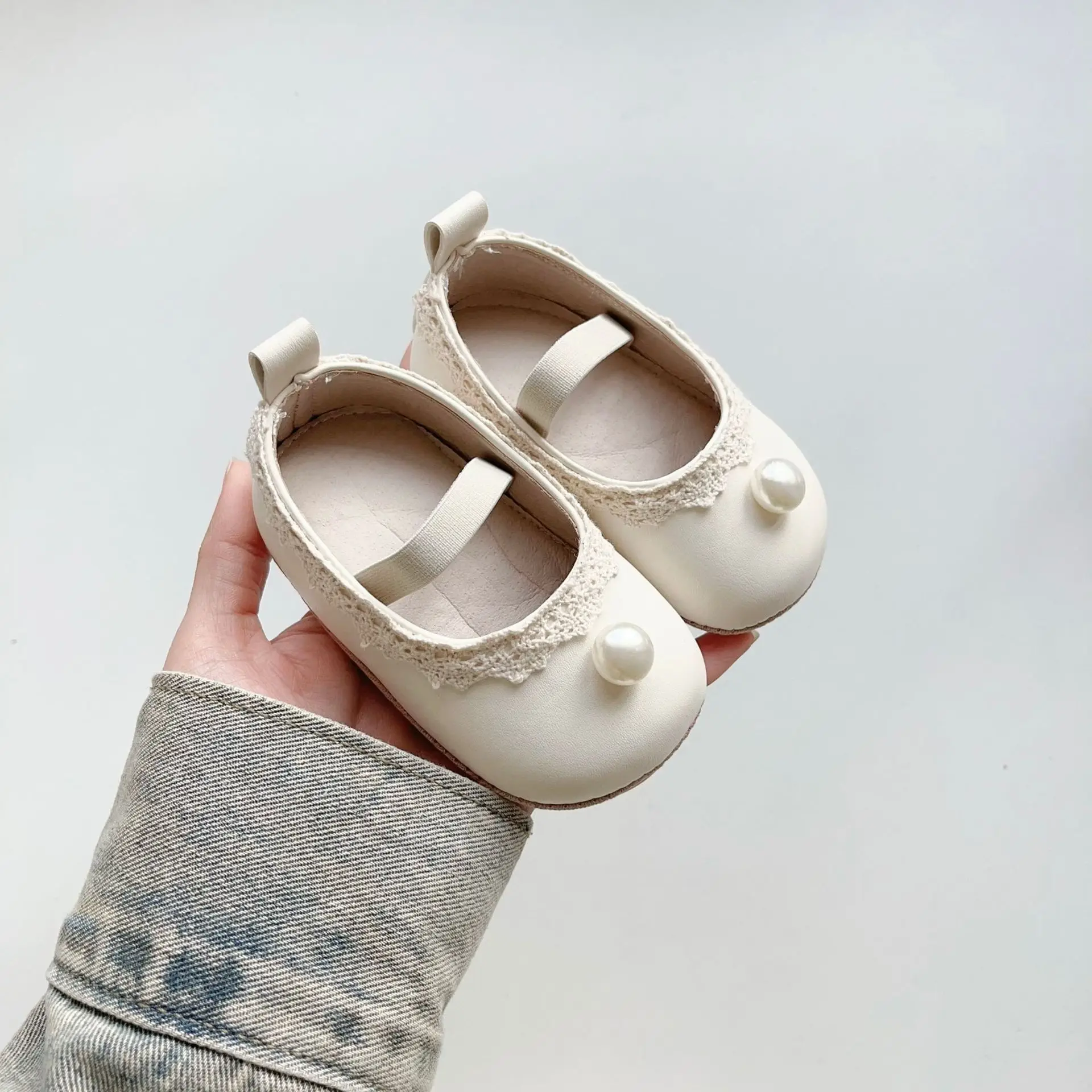 Baby Pearl Leather Mary Jane Shoes for Girls