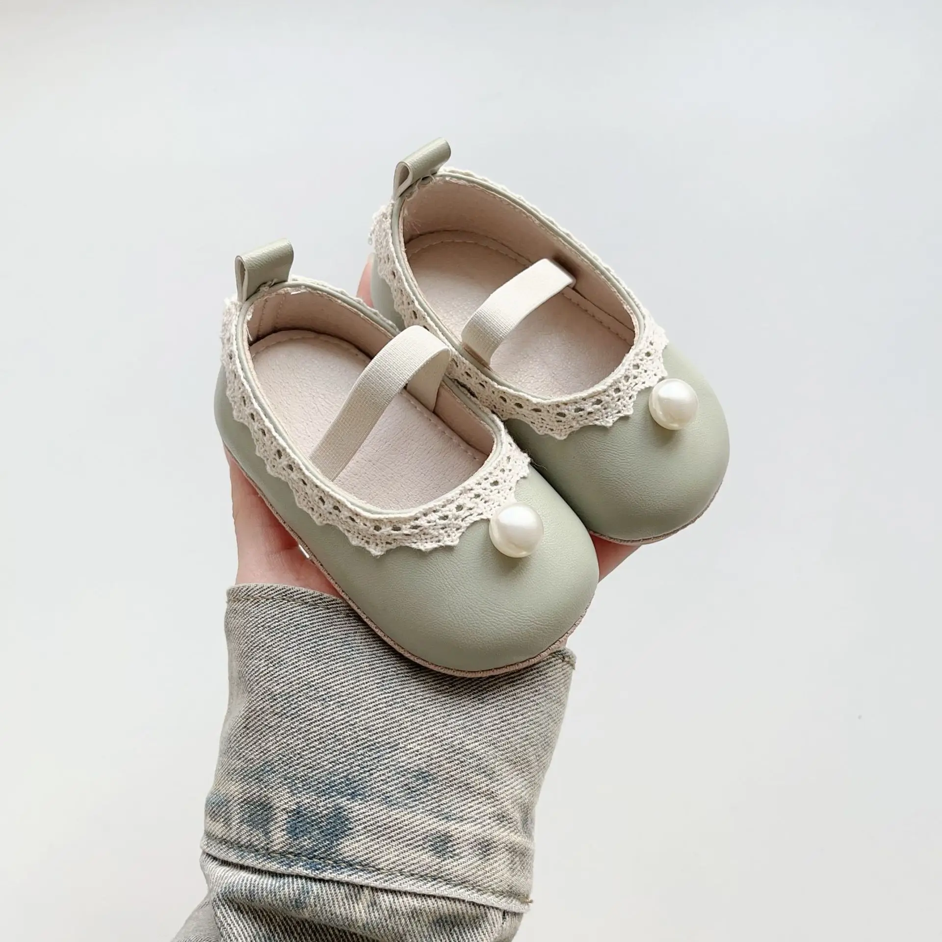 Baby Pearl Leather Mary Jane Shoes for Girls