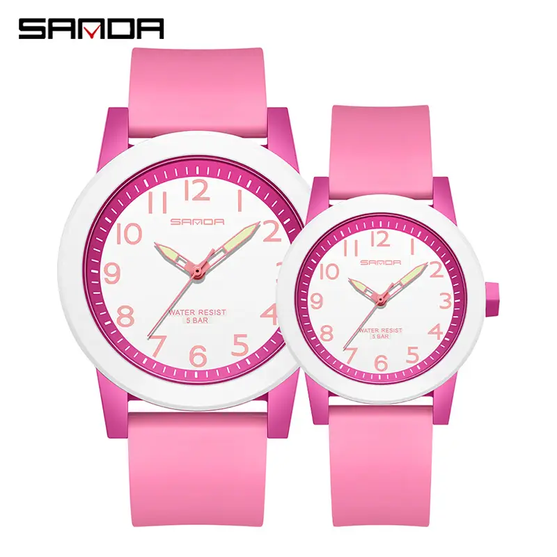 Sanda Couple Watches Blue Silicone Waterproof Quartz - Image 15