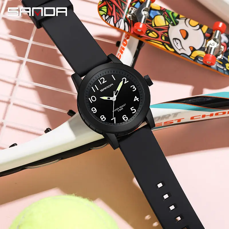 Sanda Couple Watches Blue Silicone Waterproof Quartz - Image 17