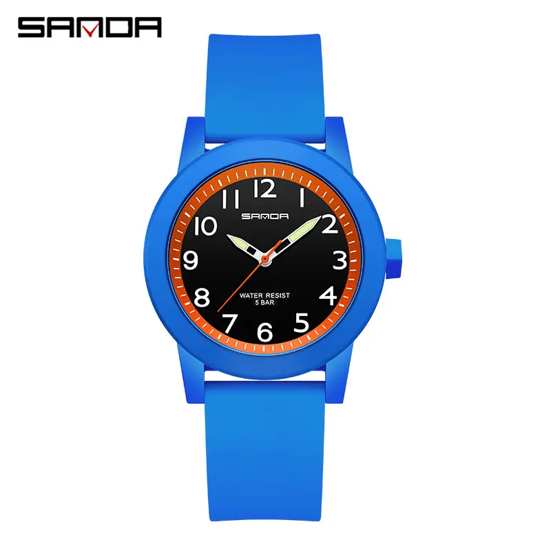 Sanda Couple Watches Blue Silicone Waterproof Quartz - Image 10