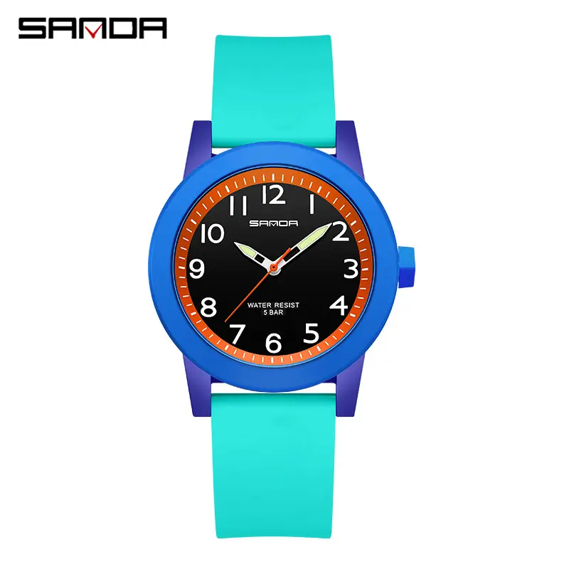 Sanda Couple Watches Blue Silicone Waterproof Quartz - Image 11