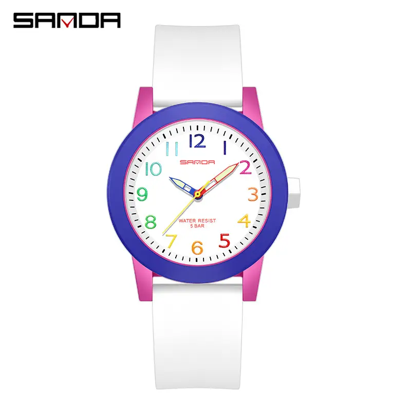 Sanda Couple Watches Blue Silicone Waterproof Quartz - Image 14