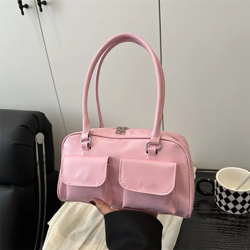 Pink Western Style Shoulder Bag with Double Pocket - Image 5