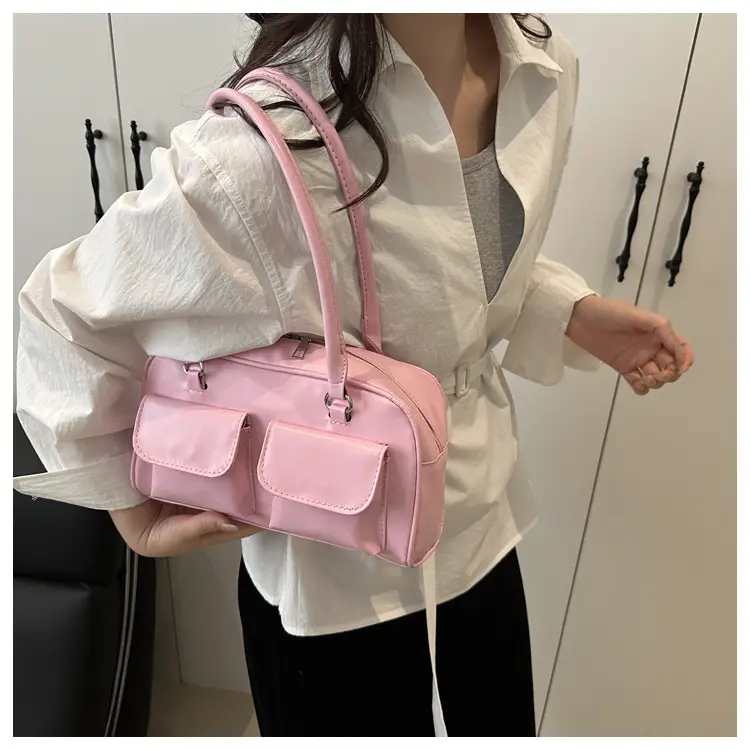 Pink Western Style Shoulder Bag with Double Pocket — feature 17