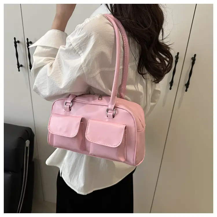Pink Western Style Shoulder Bag with Double Pocket — feature 18