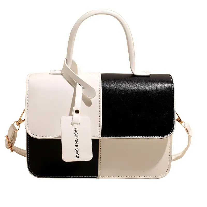 Contrast Color Stitched Square Shoulder Bag 2025