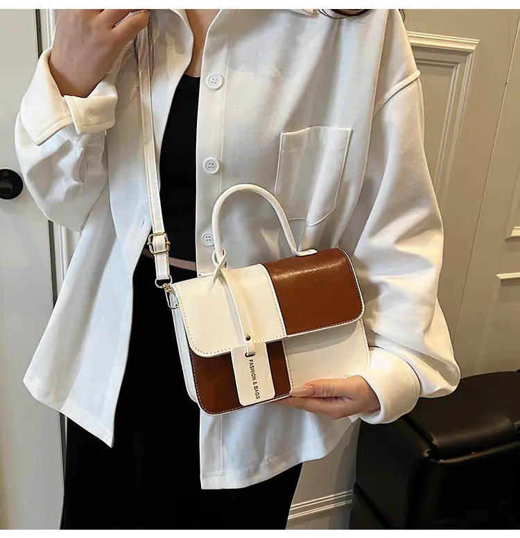 Contrast Color Stitched Square Shoulder Bag 2025 — feature 18