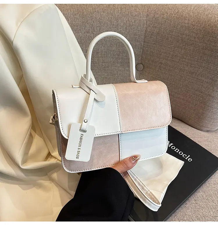 Contrast Color Stitched Square Shoulder Bag 2025 — feature 22