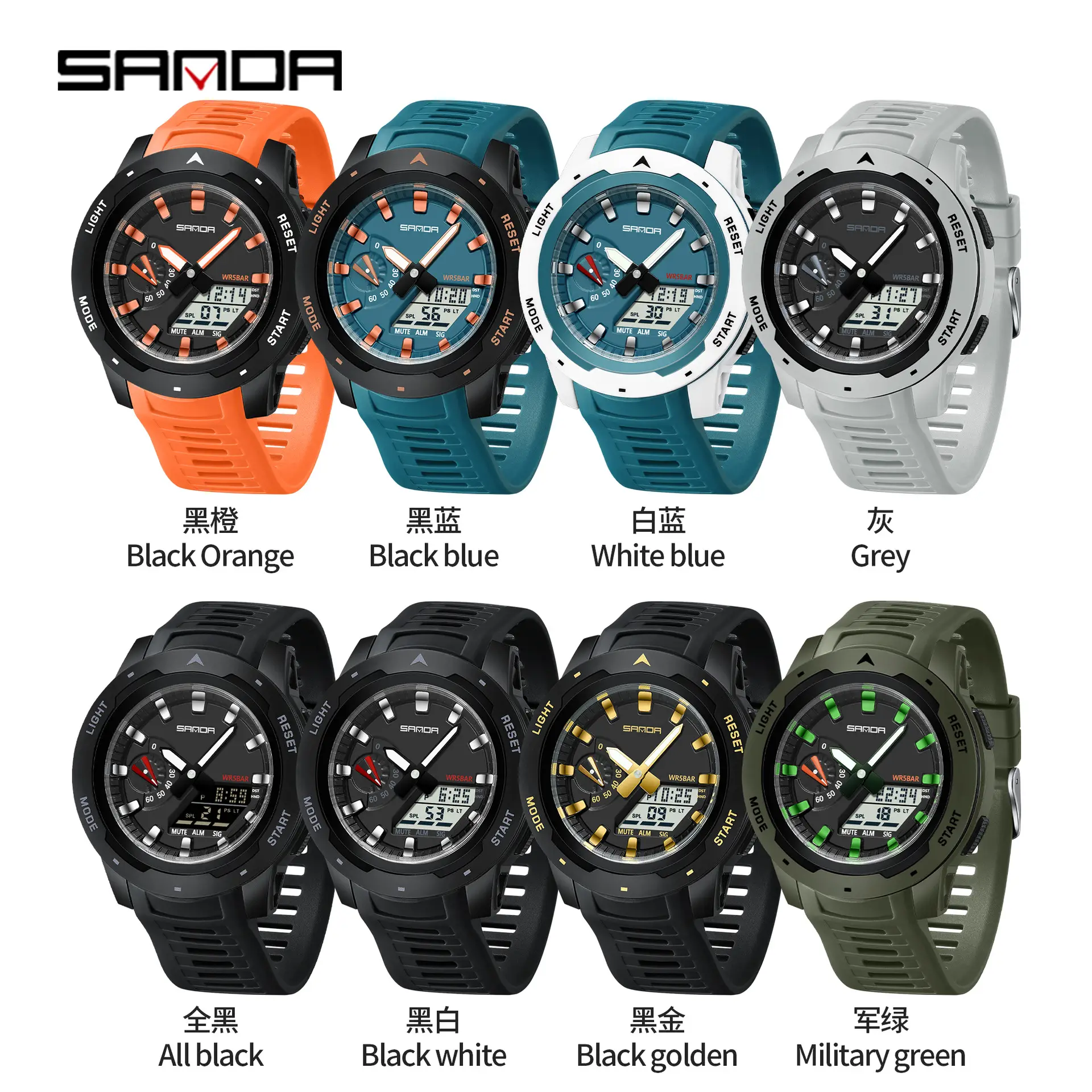 Sanda Cross-border Waterproof Chronograph Watch 48g - Image 12